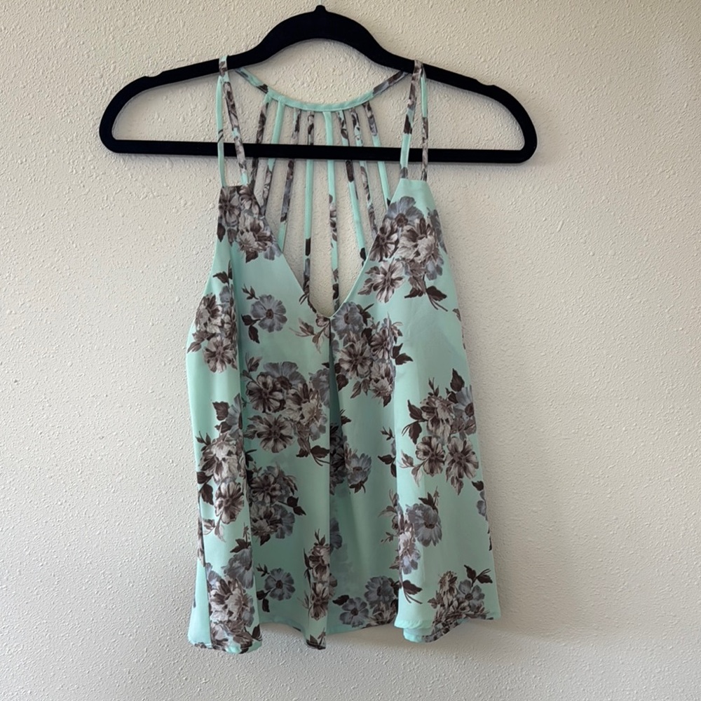 Floral Strappy Mint Green Top
